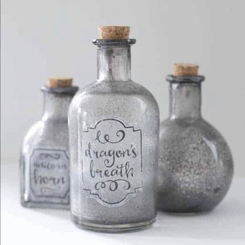Metallic Witches Brew Bottle Set (Corked)